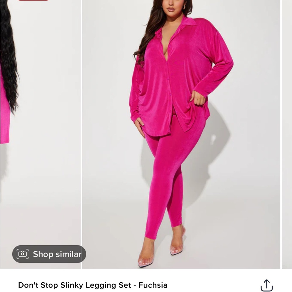 Fashion Nova Pink Slinky  Set